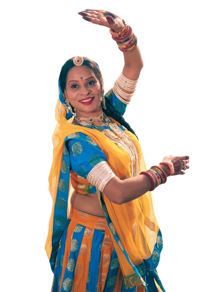 Rekha Parihar performing traditional Rajasthani folk dance